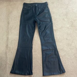 American Eagle faux leather super high rise flare pants
